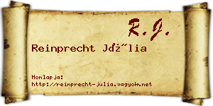 Reinprecht Júlia névjegykártya